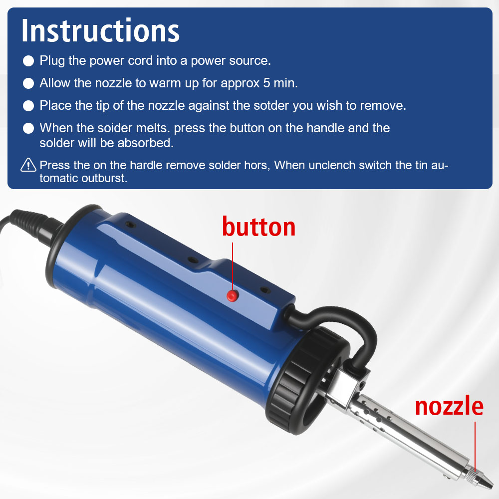 Remove Pump with 3 Suction Noz - Desoldering Pump Electric Vacuum Station ulasan dan harga